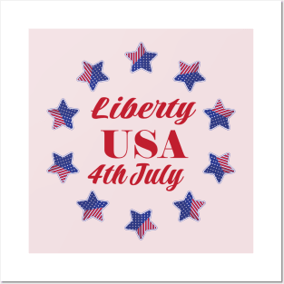 Liberty of USA America  4th of july Posters and Art